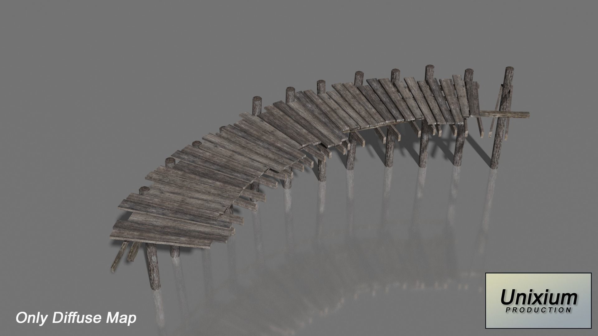 Wooden Bridge Low-poly 3D model_3