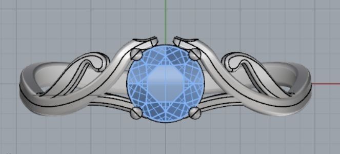 Curved ring 3D print model_3