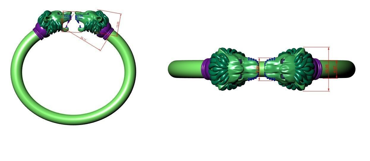 LION BRACELET  3D model_7