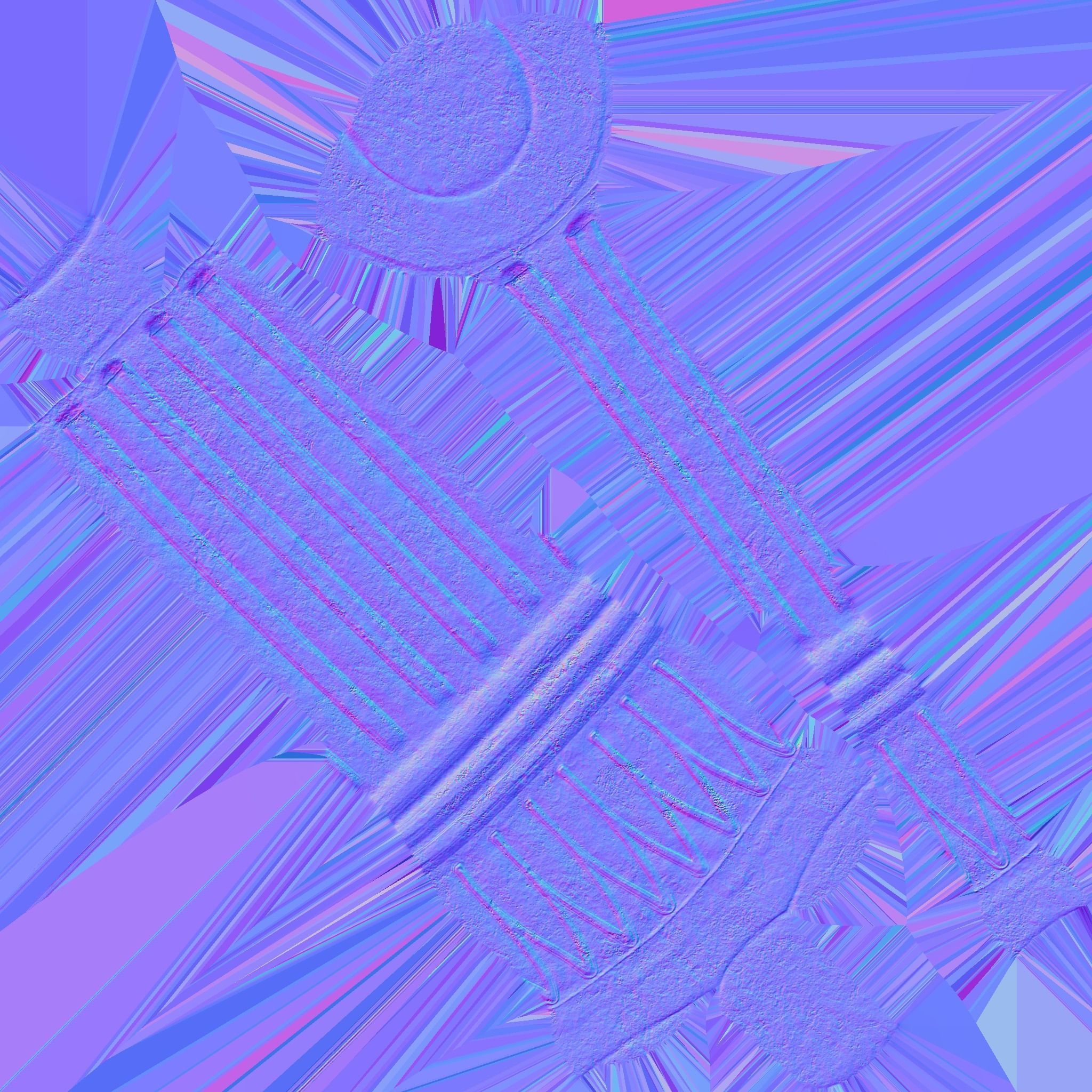 Egyptian Columns Low-poly 3D model_25