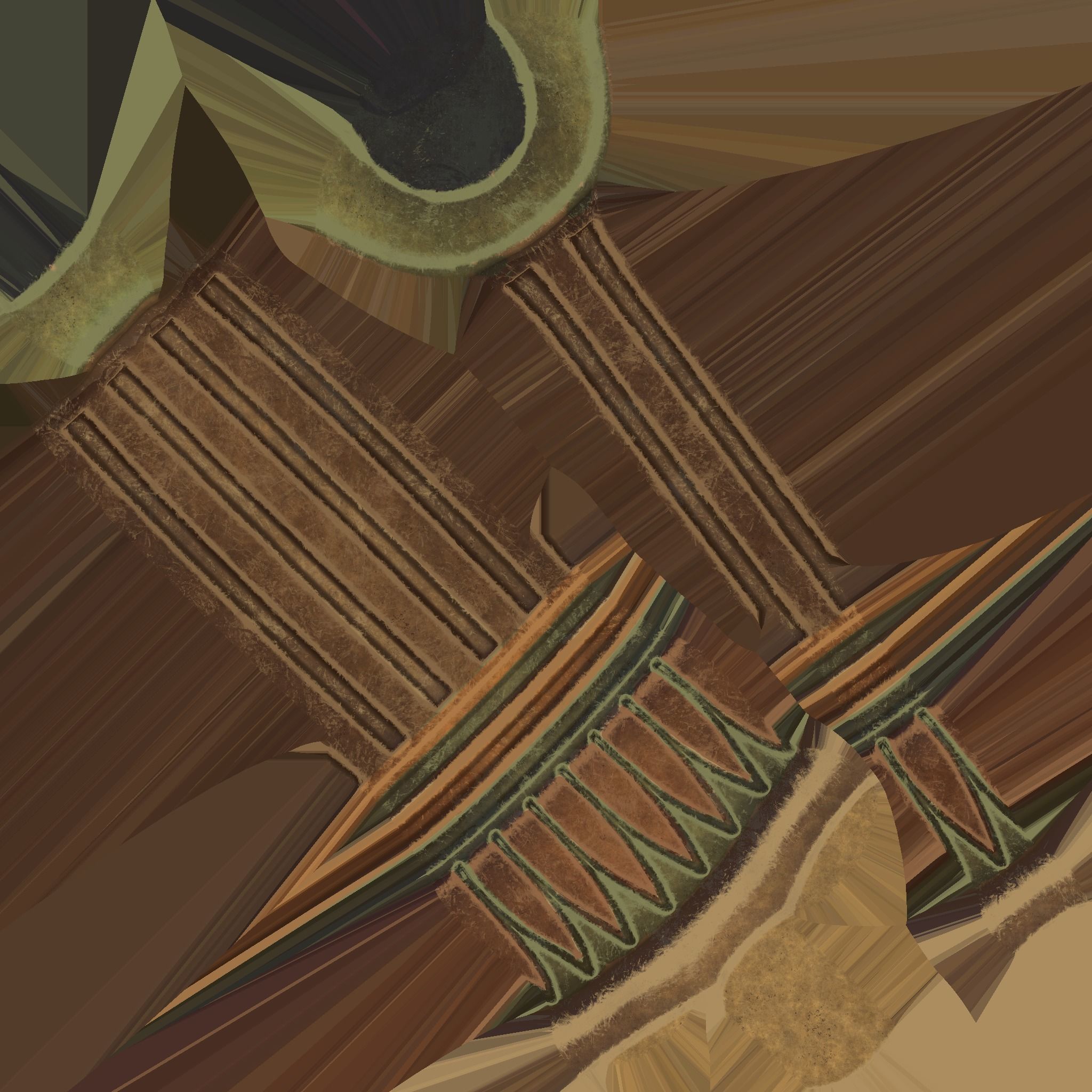 Egyptian Columns Low-poly 3D model_21