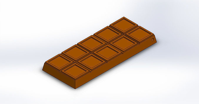 Chocolate Bar Keychain Charm  3D print model