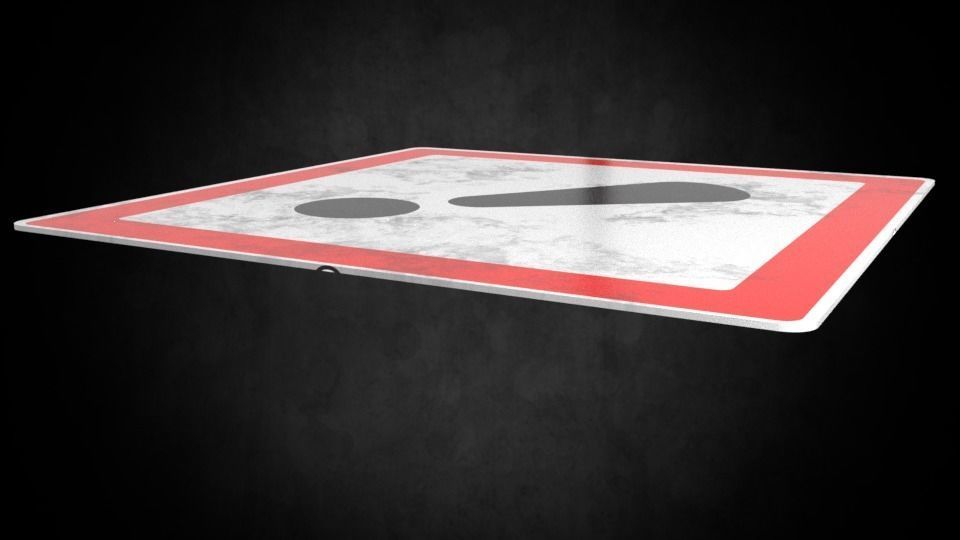 Warning symbol Low-poly 3D model_7