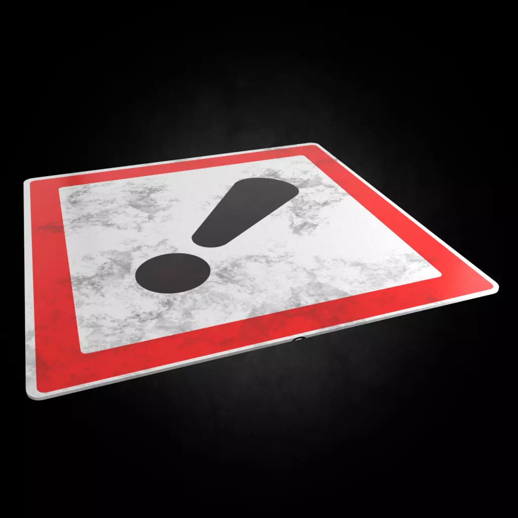 Warning symbol Low-poly 3D model_0