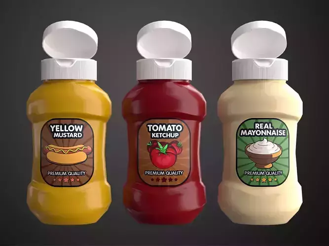 Cartoon Sauce Bottles