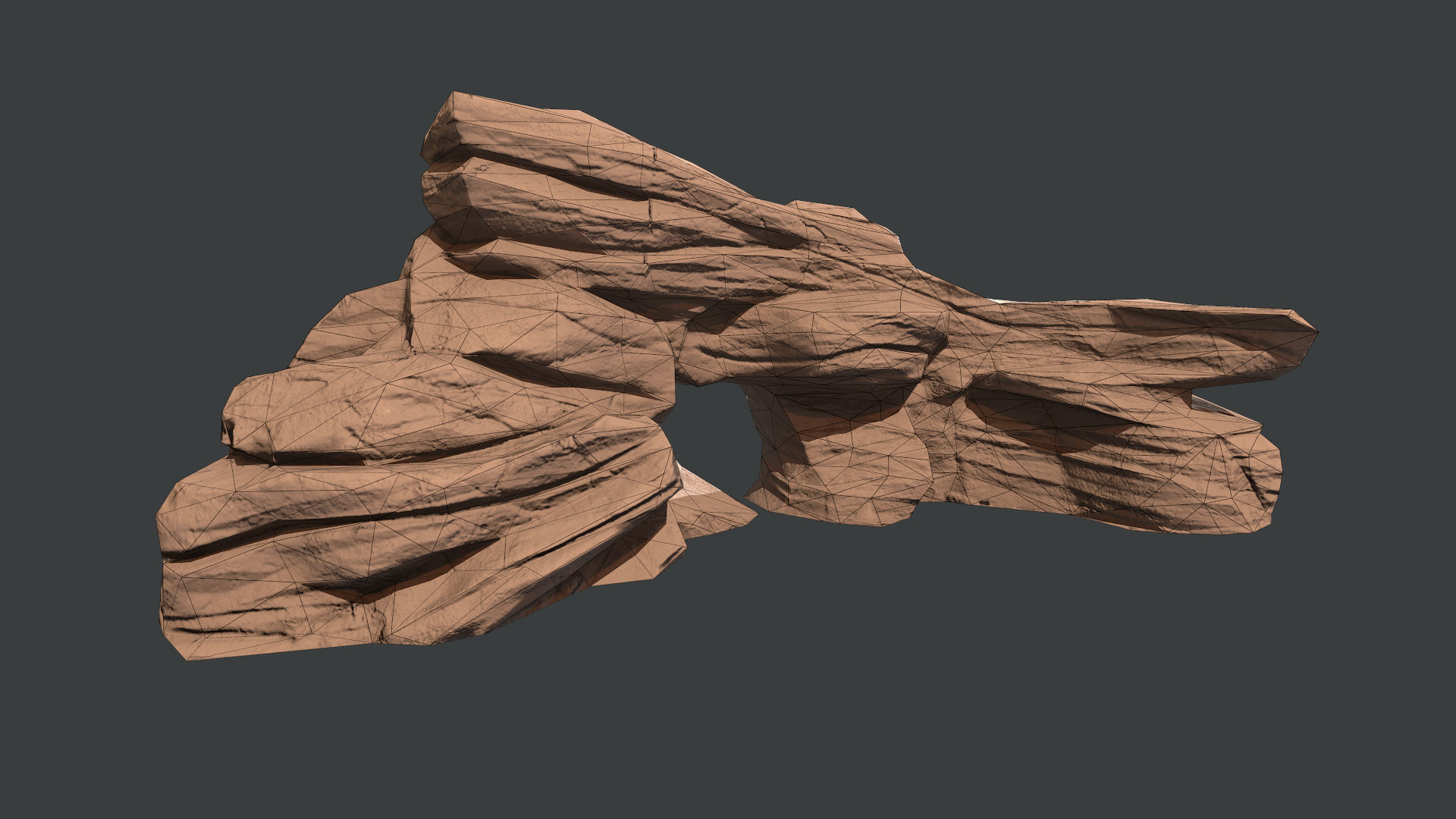 Red Rock Sandstone Pbr Collection Low-poly 3D model_39