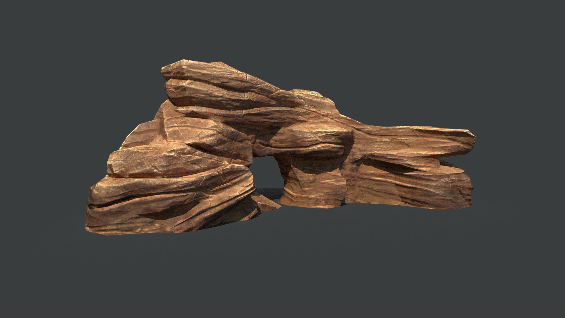 Red Rock Sandstone Pbr Collection Low-poly 3D model_37
