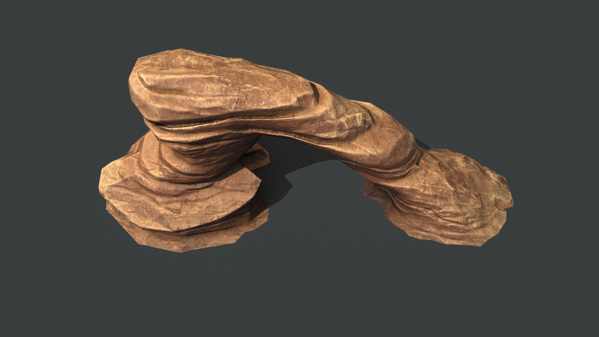 Red Rock Sandstone Pbr Collection Low-poly 3D model_24