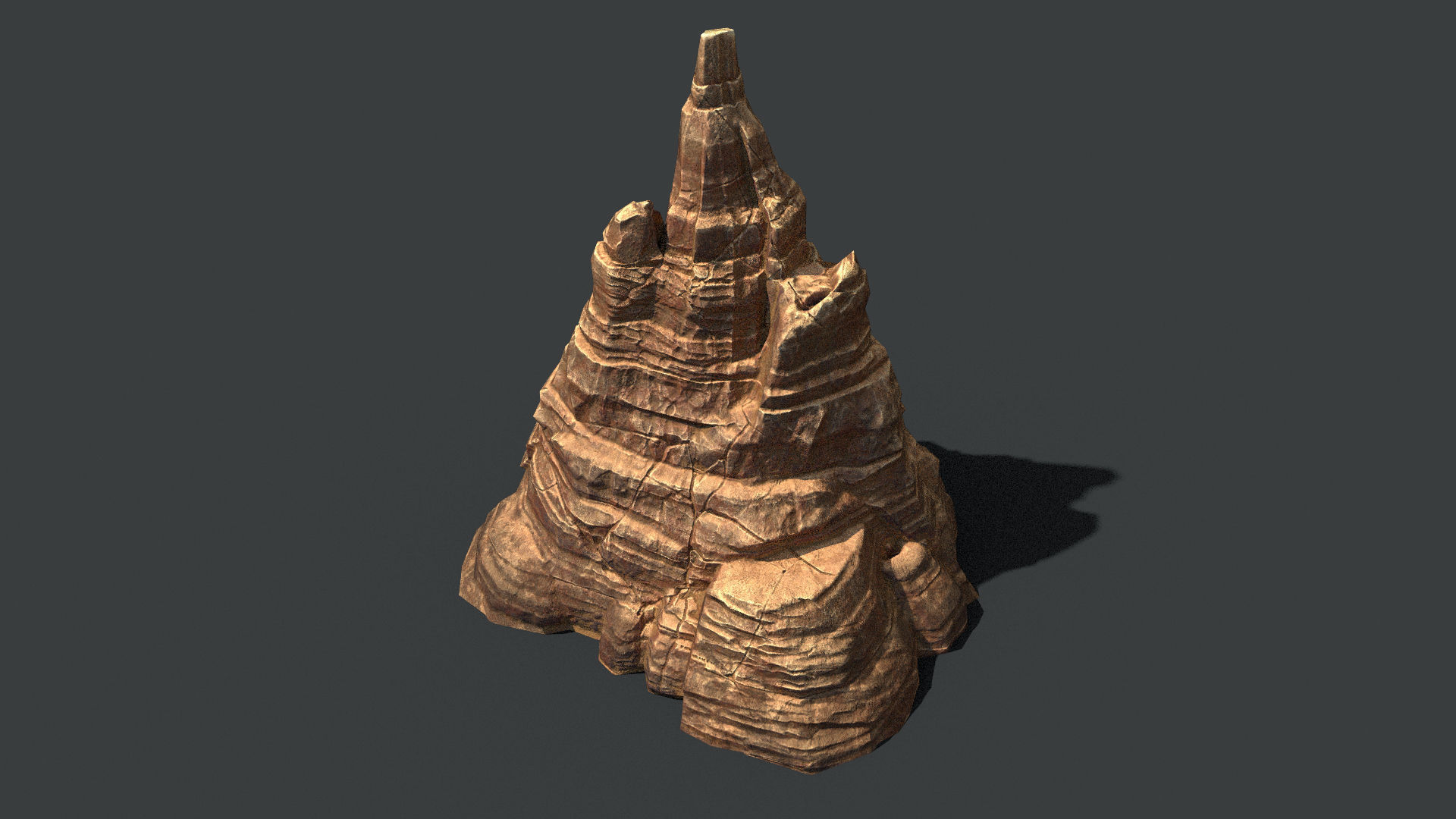 Red Rock Sandstone Pbr Collection Low-poly 3D model_4