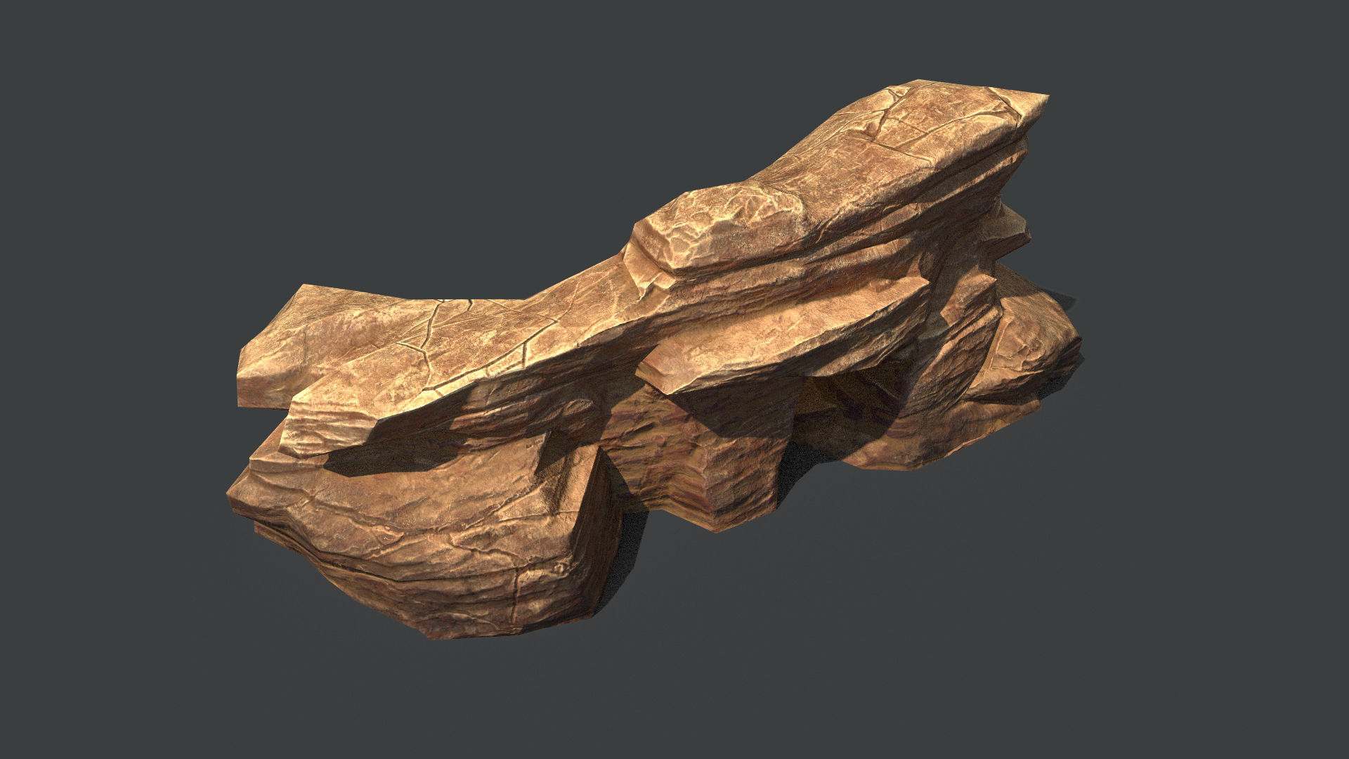 Red Rock Sandstone Pbr Collection Low-poly 3D model_36