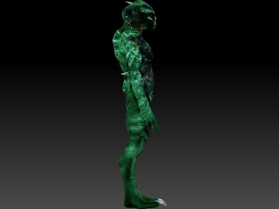 Demon Reptilian Alien Low-poly 3D model_11