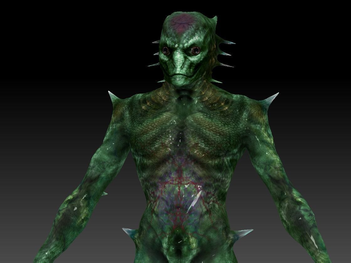 Demon Reptilian Alien Low-poly 3D model_1