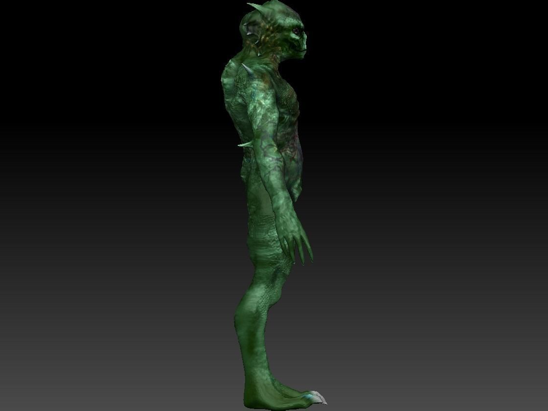 Demon Reptilian Alien Low-poly 3D model_6