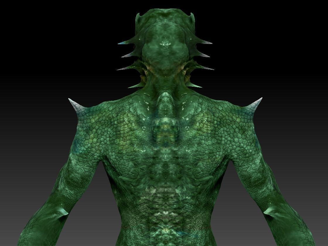 Demon Reptilian Alien Low-poly 3D model_7