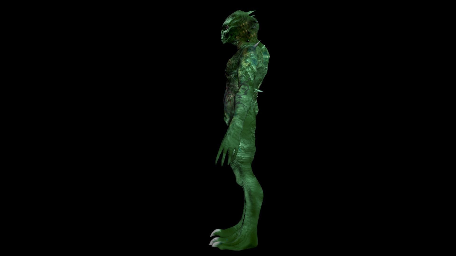 Demon Reptilian Alien Low-poly 3D model_9