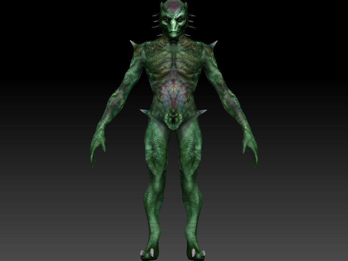 Demon Reptilian Alien Low-poly 3D model_3