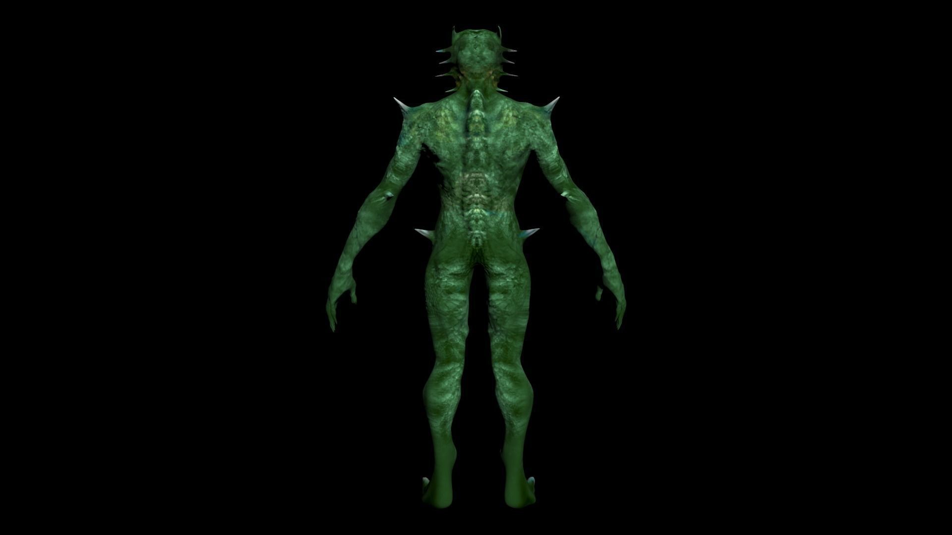 Demon Reptilian Alien Low-poly 3D model_8