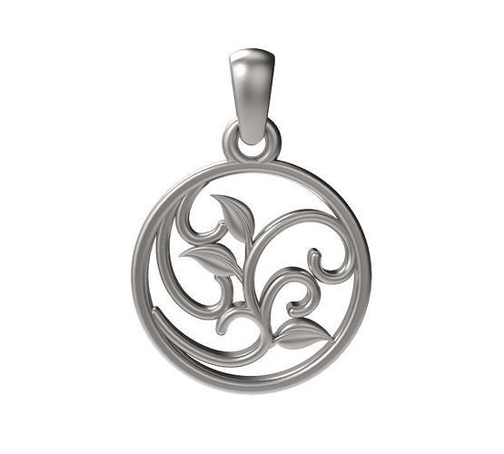 Filigree Circle Pendant 3D print model