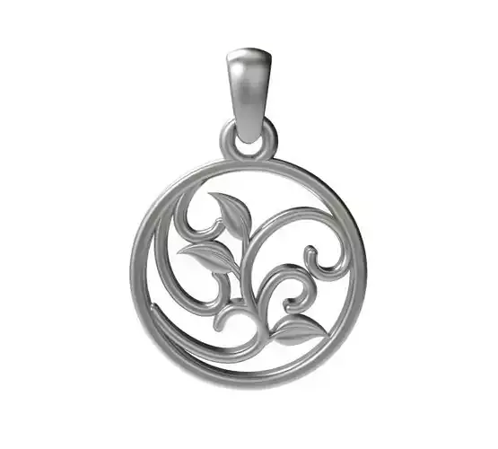 Filigree Circle Pendant 3D print model