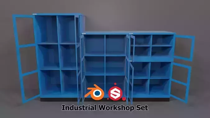 Industrial Workshop Bumped Cabinets Windows PBR