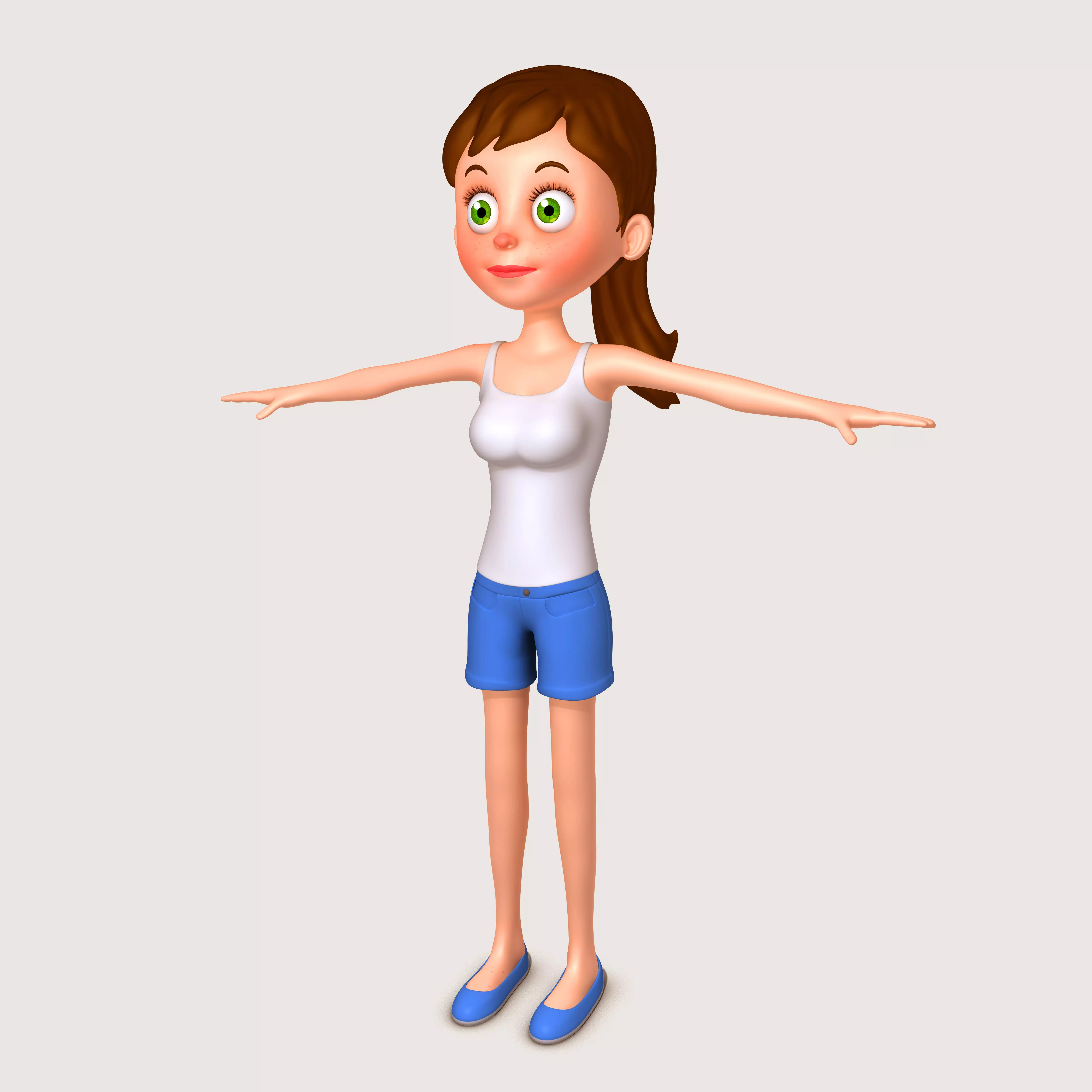 Cartoon Woman Mother 3D model