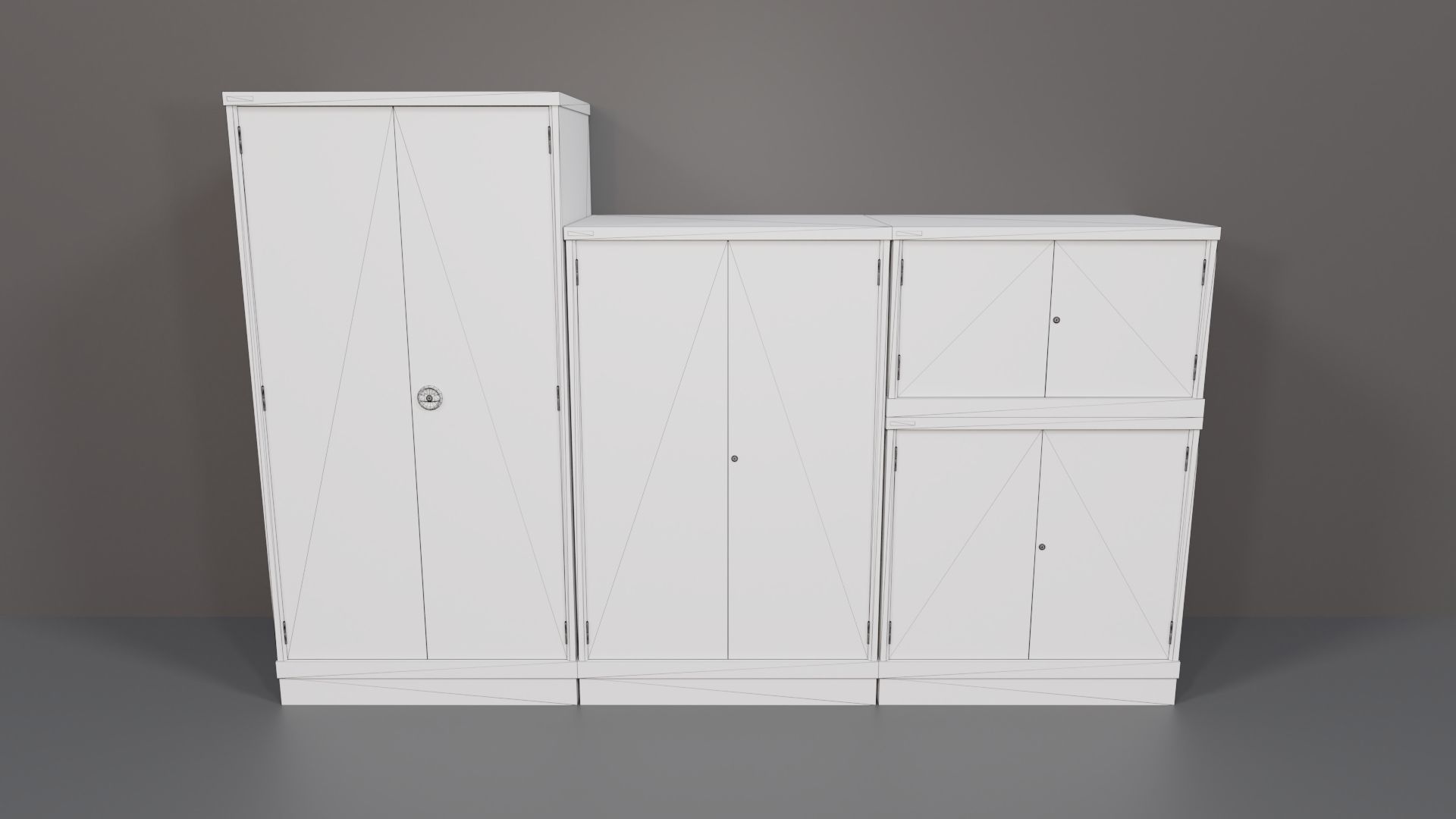 Industrial Workshop Bumped Cabinets Solid PBR Low-poly 3D model_9