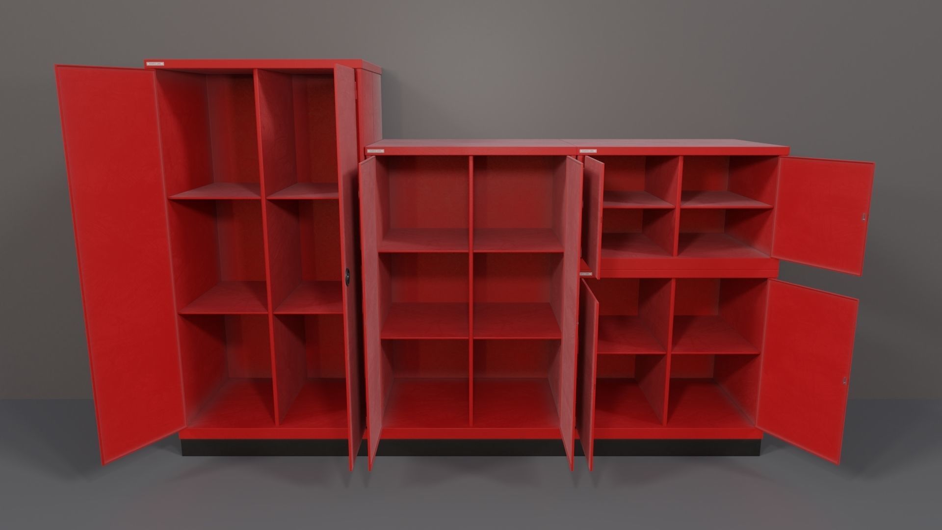 Industrial Workshop Bumped Cabinets Solid PBR Low-poly 3D model_11