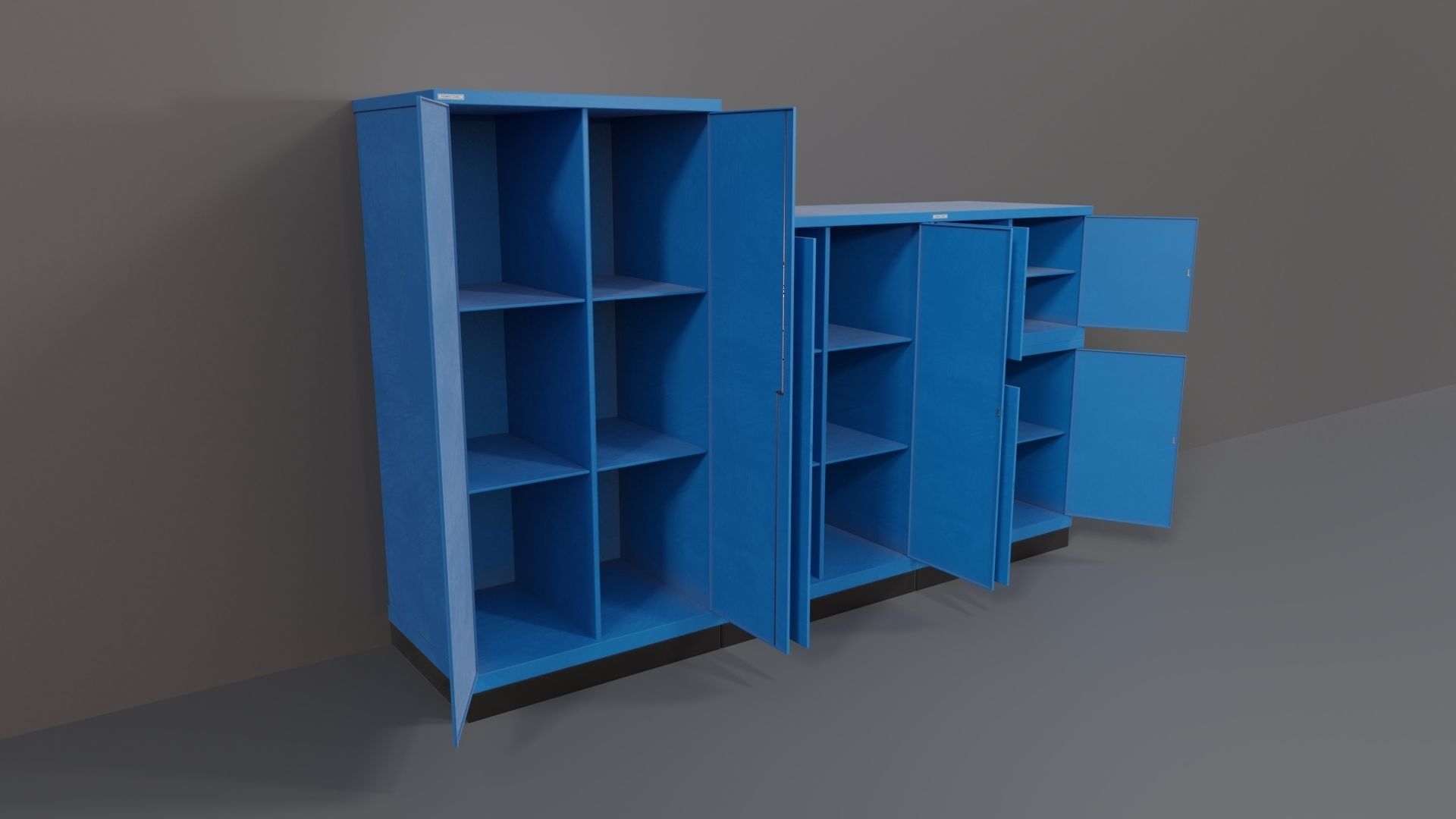 Industrial Workshop Bumped Cabinets Solid PBR Low-poly 3D model_4
