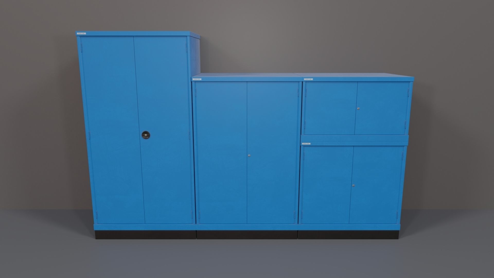 Industrial Workshop Bumped Cabinets Solid PBR Low-poly 3D model_7