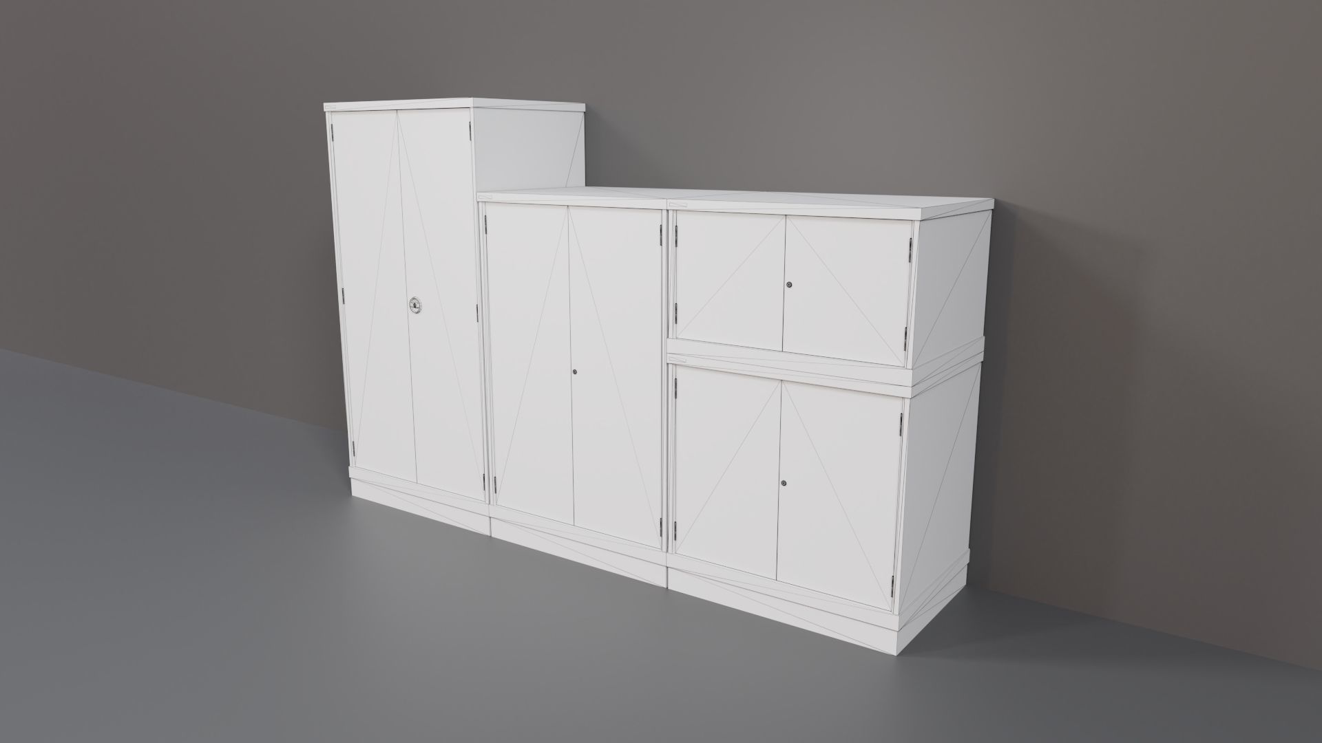 Industrial Workshop Bumped Cabinets Solid PBR Low-poly 3D model_15