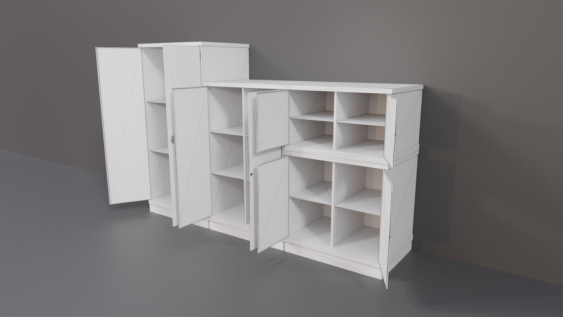 Industrial Workshop Bumped Cabinets Solid PBR Low-poly 3D model_18