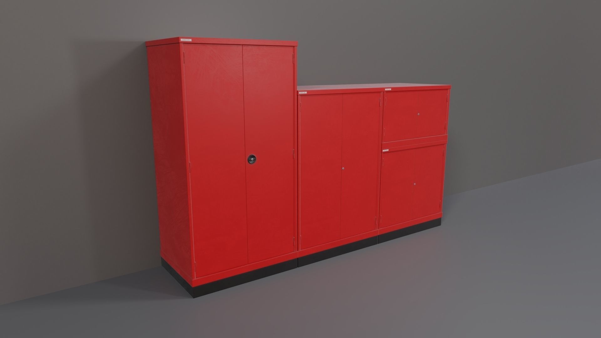 Industrial Workshop Bumped Cabinets Solid PBR Low-poly 3D model_2