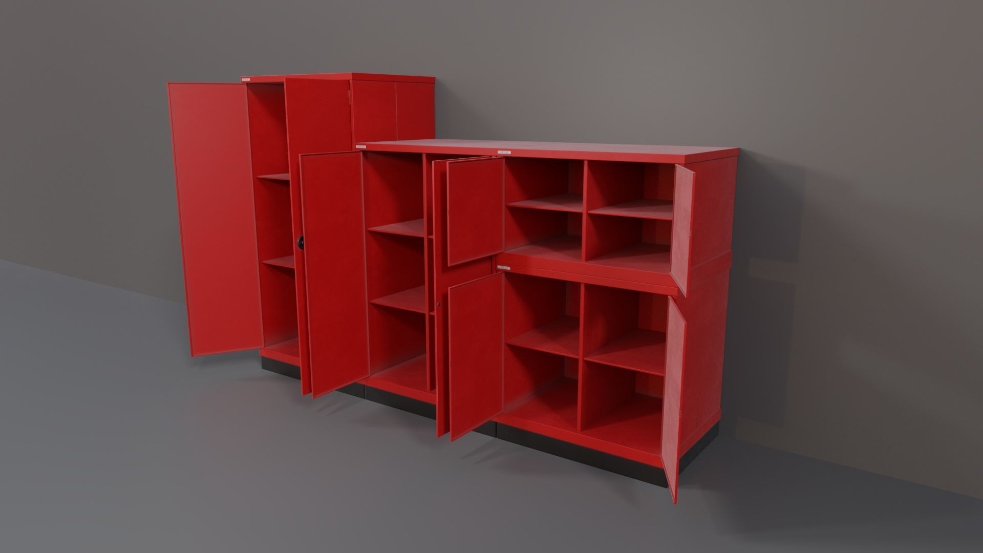 Industrial Workshop Bumped Cabinets Solid PBR Low-poly 3D model_17