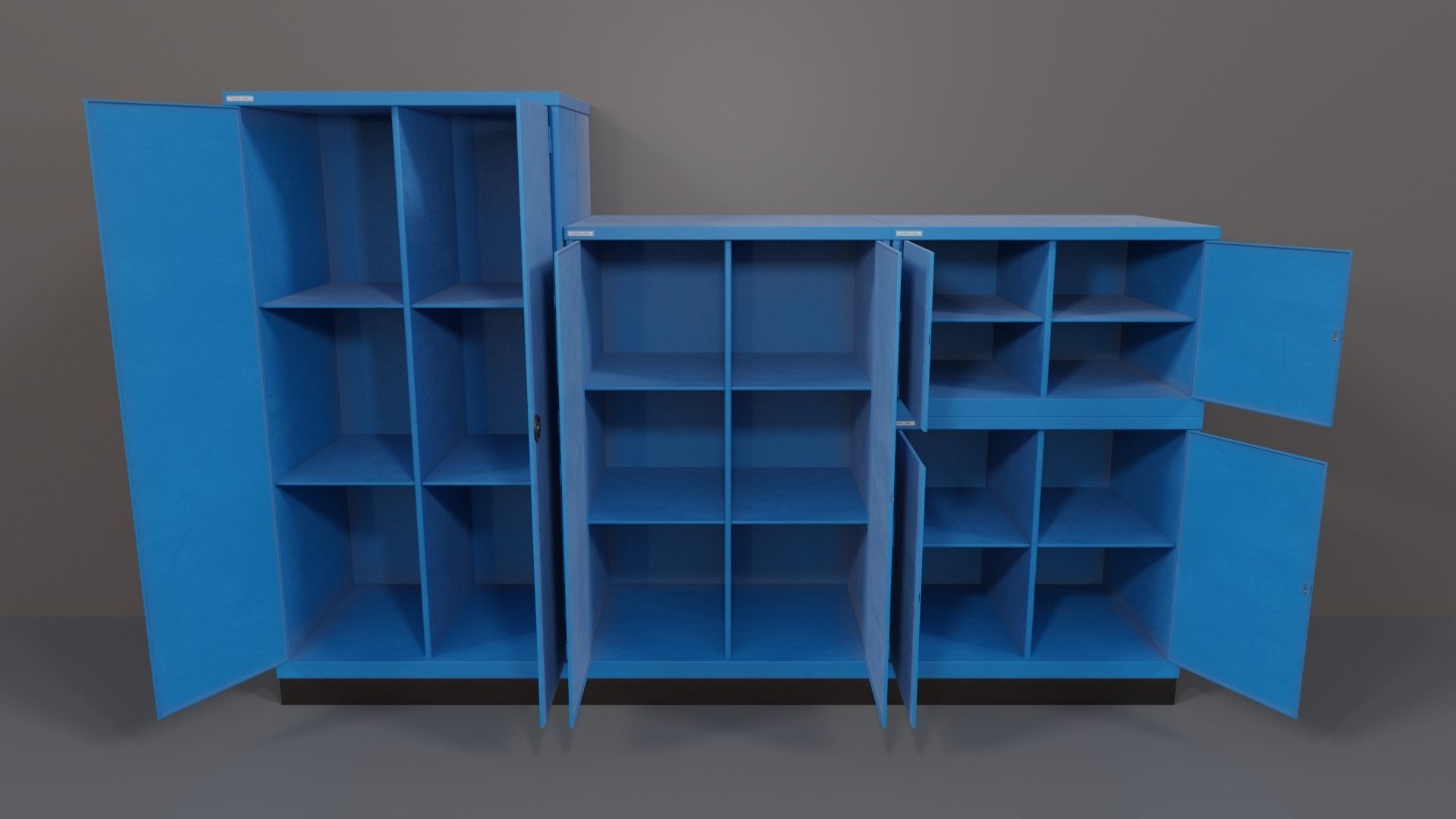 Industrial Workshop Bumped Cabinets Solid PBR Low-poly 3D model_10