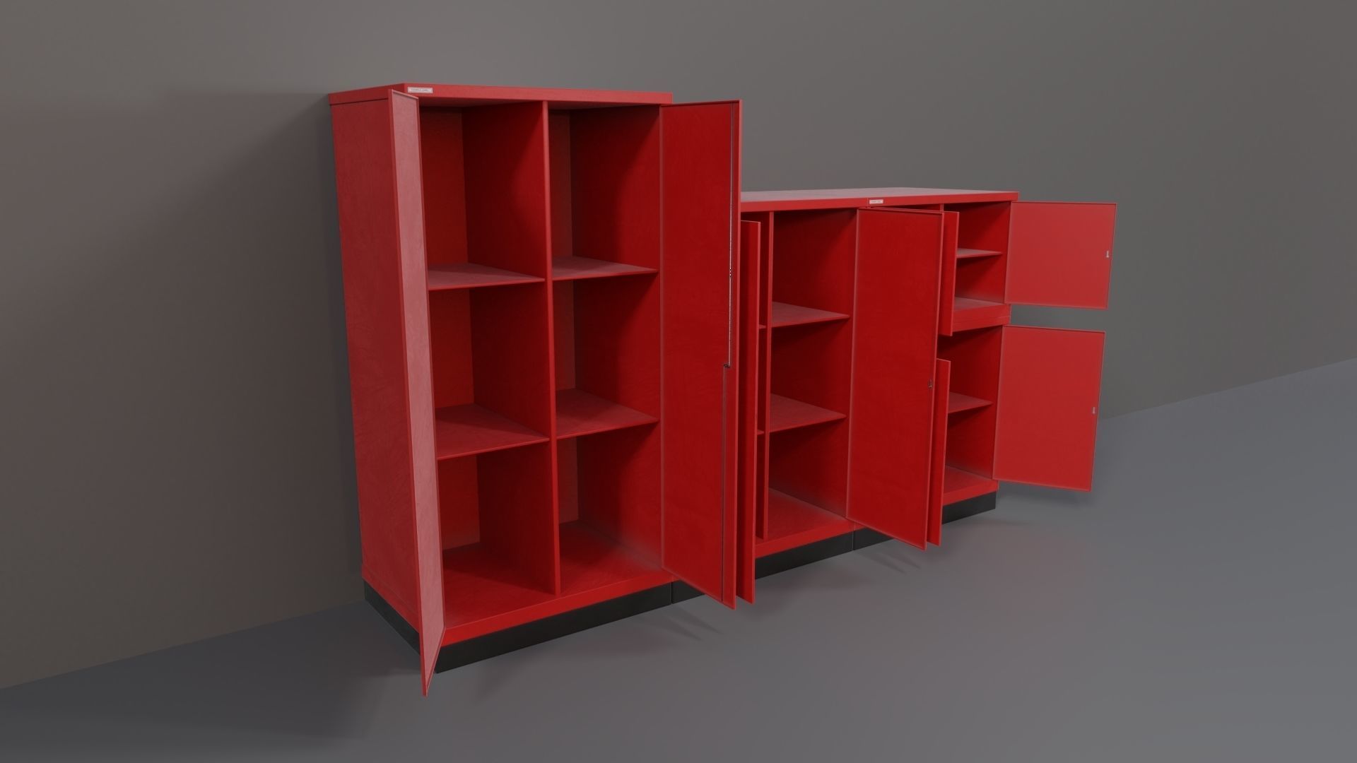 Industrial Workshop Bumped Cabinets Solid PBR Low-poly 3D model_5