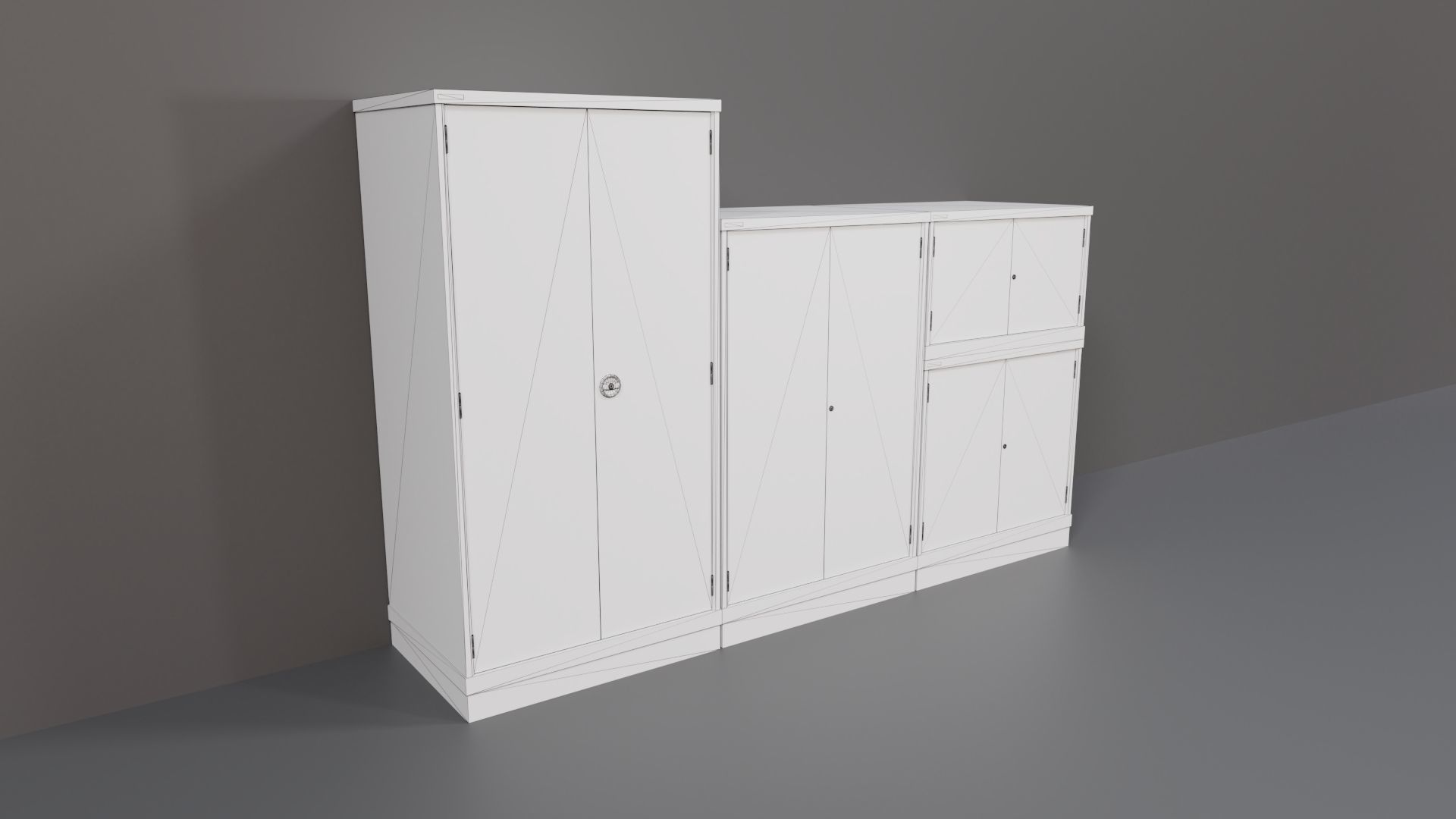Industrial Workshop Bumped Cabinets Solid PBR Low-poly 3D model_3