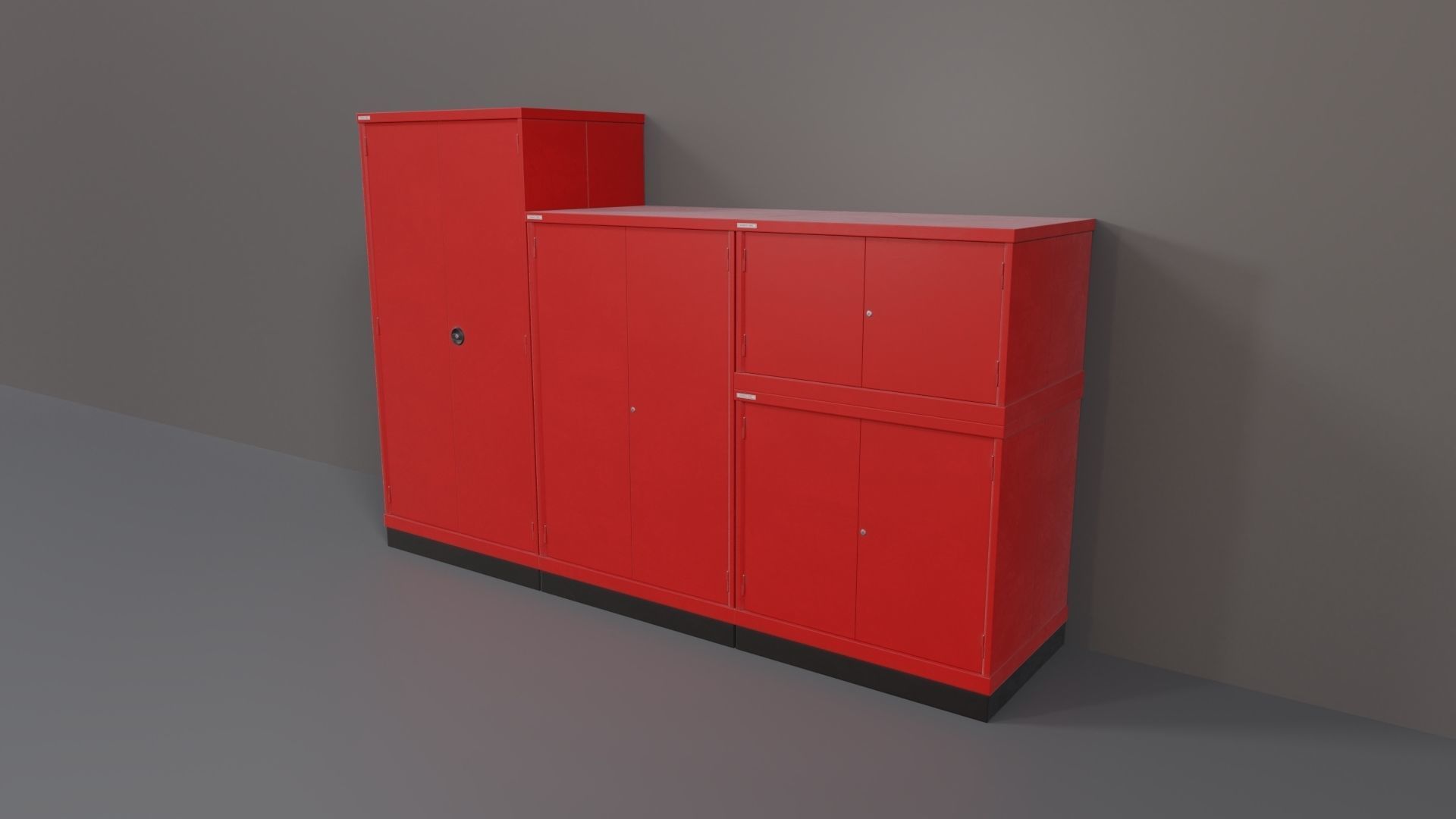 Industrial Workshop Bumped Cabinets Solid PBR Low-poly 3D model_14