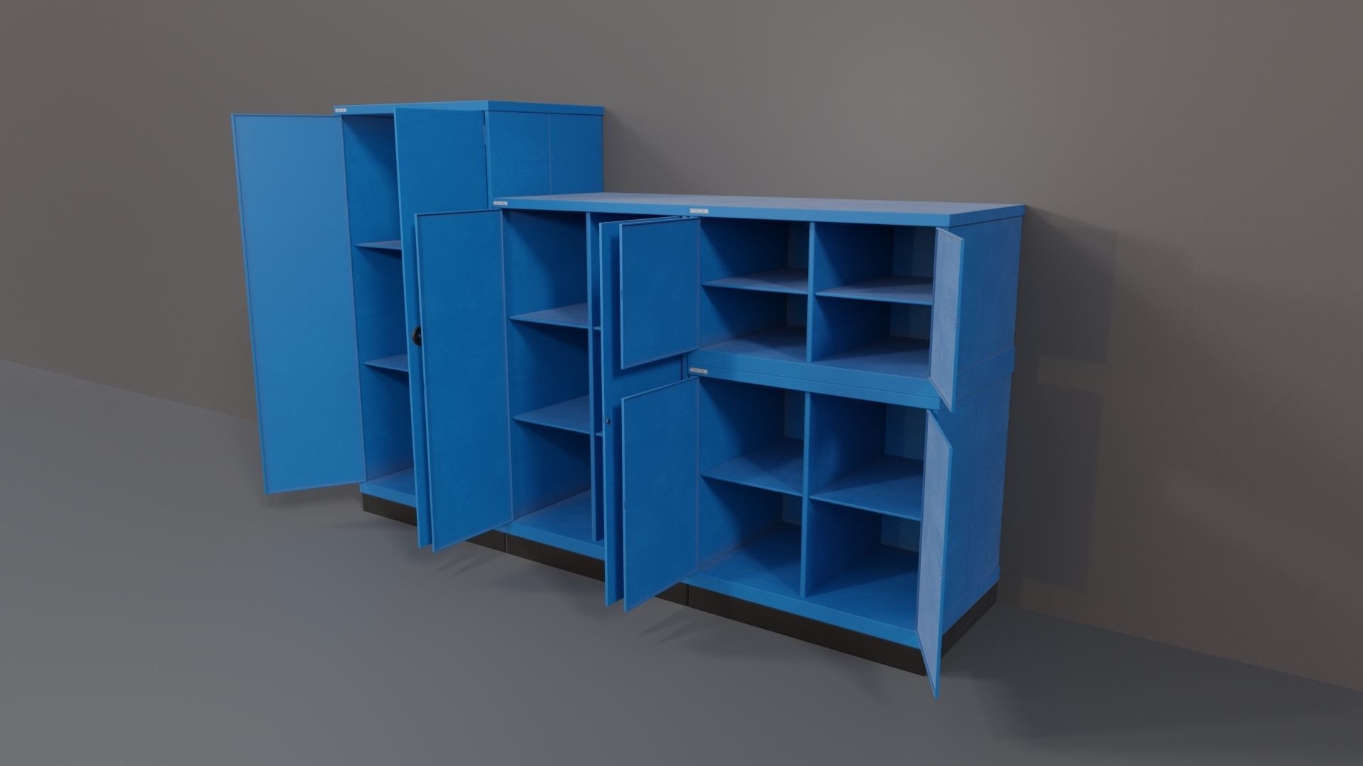 Industrial Workshop Bumped Cabinets Solid PBR Low-poly 3D model_16
