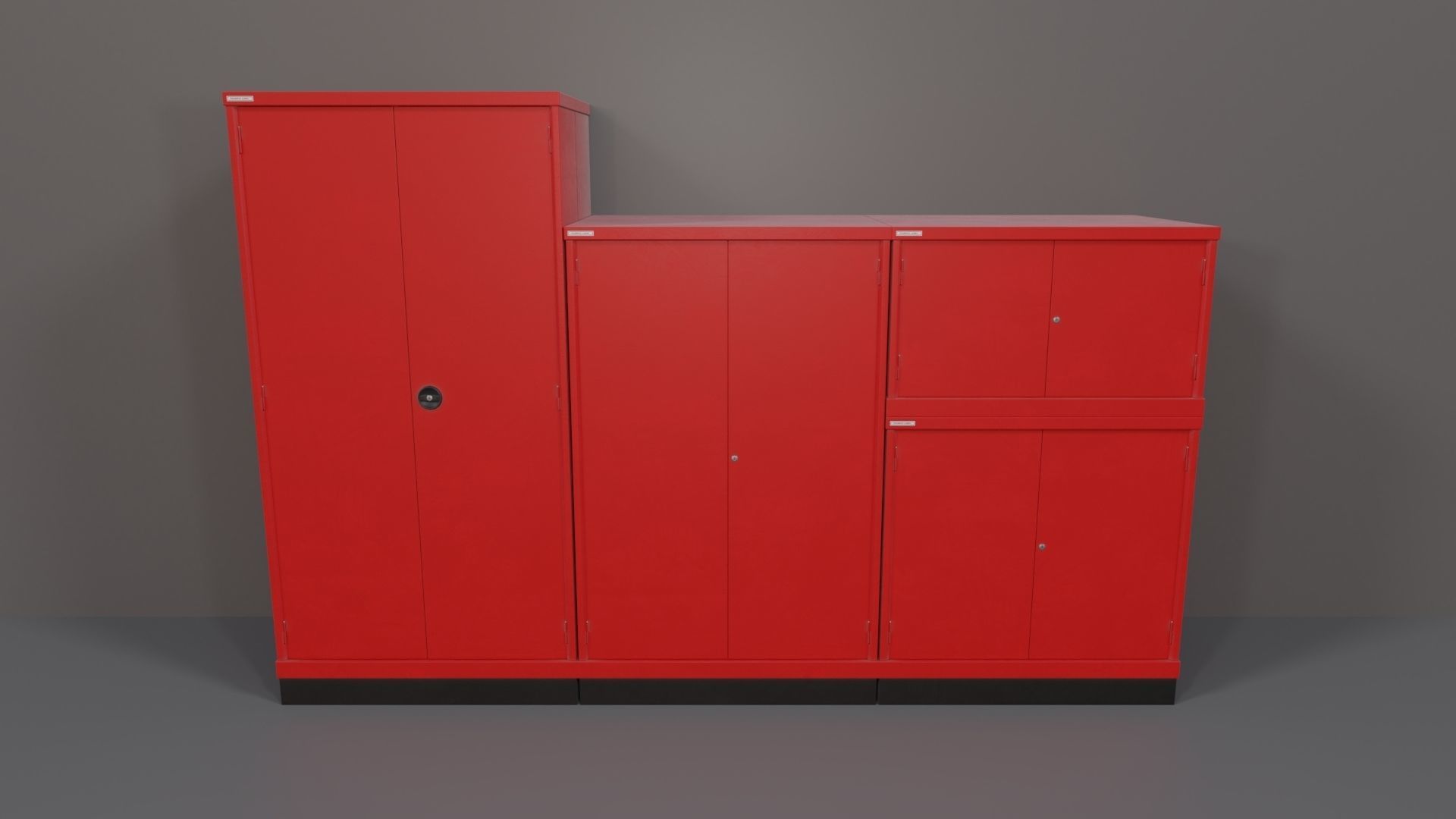 Industrial Workshop Bumped Cabinets Solid PBR Low-poly 3D model_8