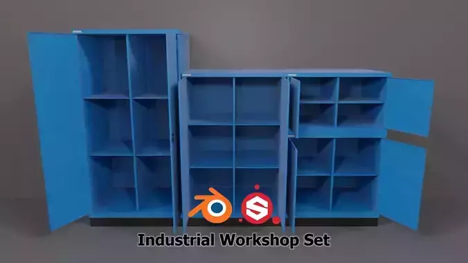 Industrial Workshop Bumped Cabinets Solid PBR