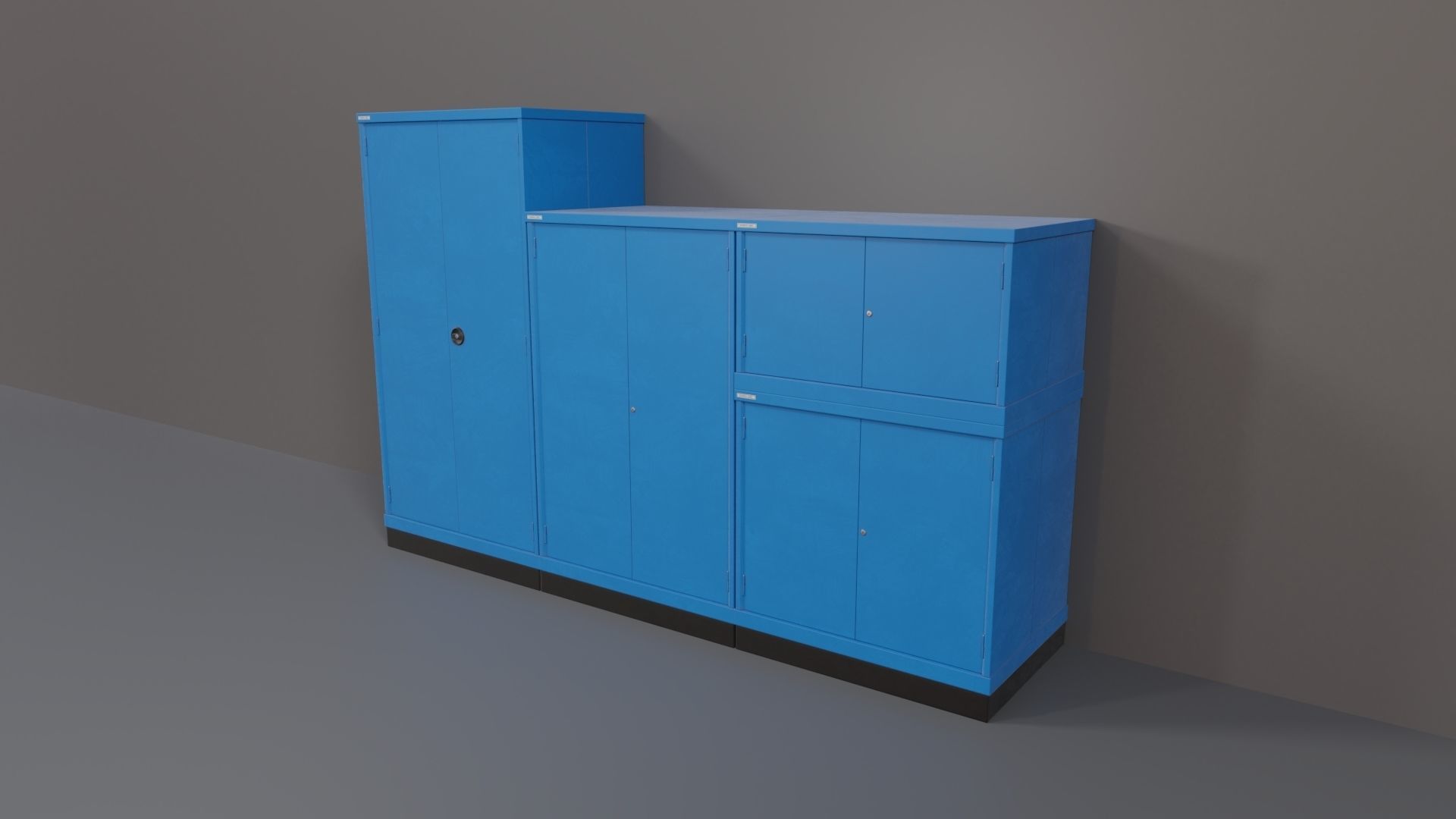 Industrial Workshop Bumped Cabinets Solid PBR Low-poly 3D model_13