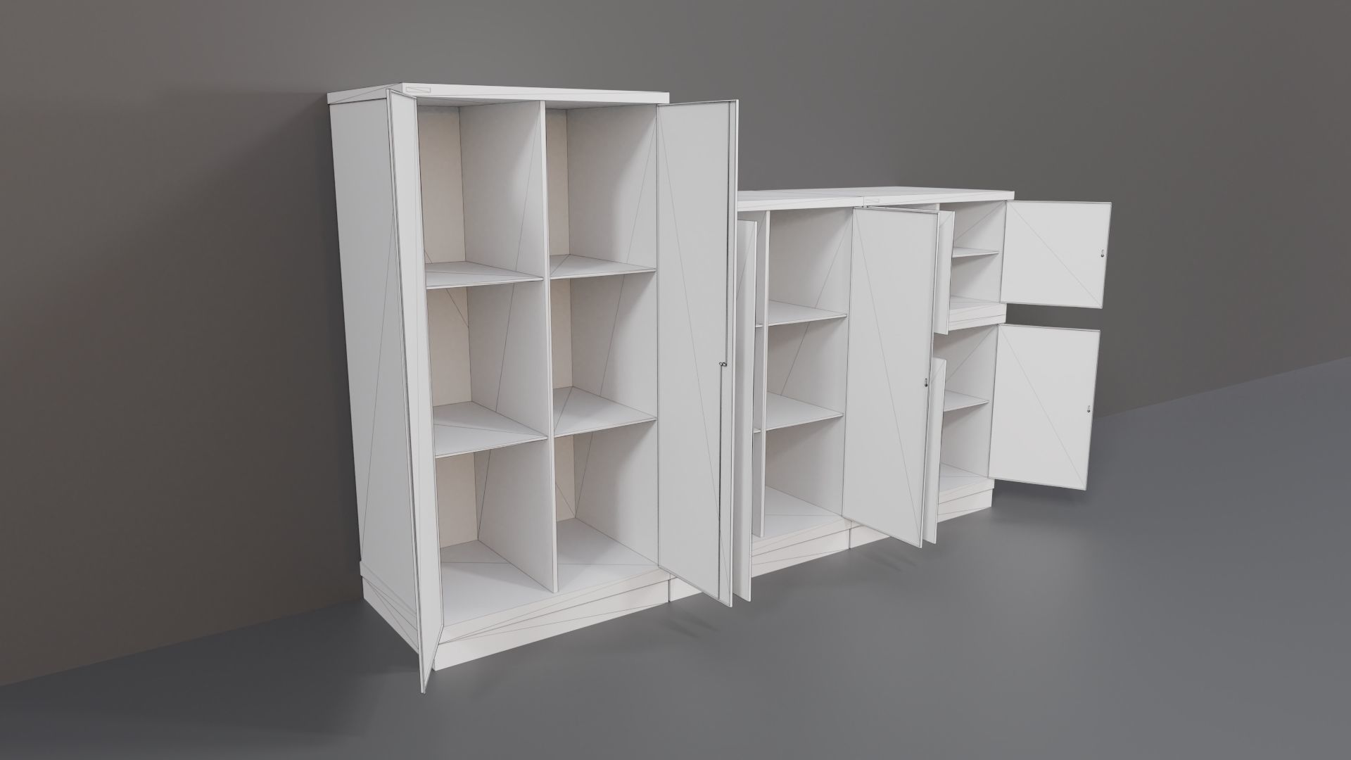 Industrial Workshop Bumped Cabinets Solid PBR Low-poly 3D model_6