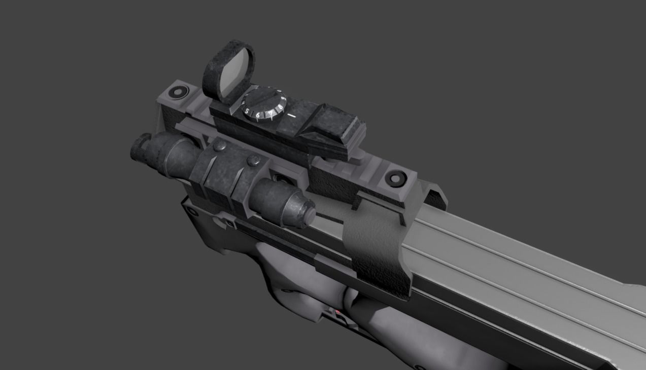 P90 MAG Controller For VR Low-poly 3D model_3