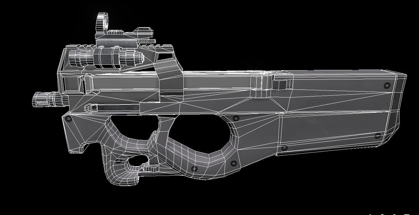 P90 MAG Controller For VR Low-poly 3D model_2