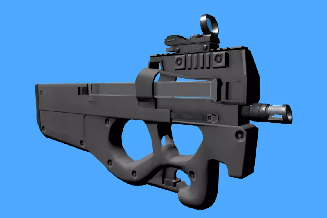 P90 MAG Controller For VR Low-poly 3D model_0