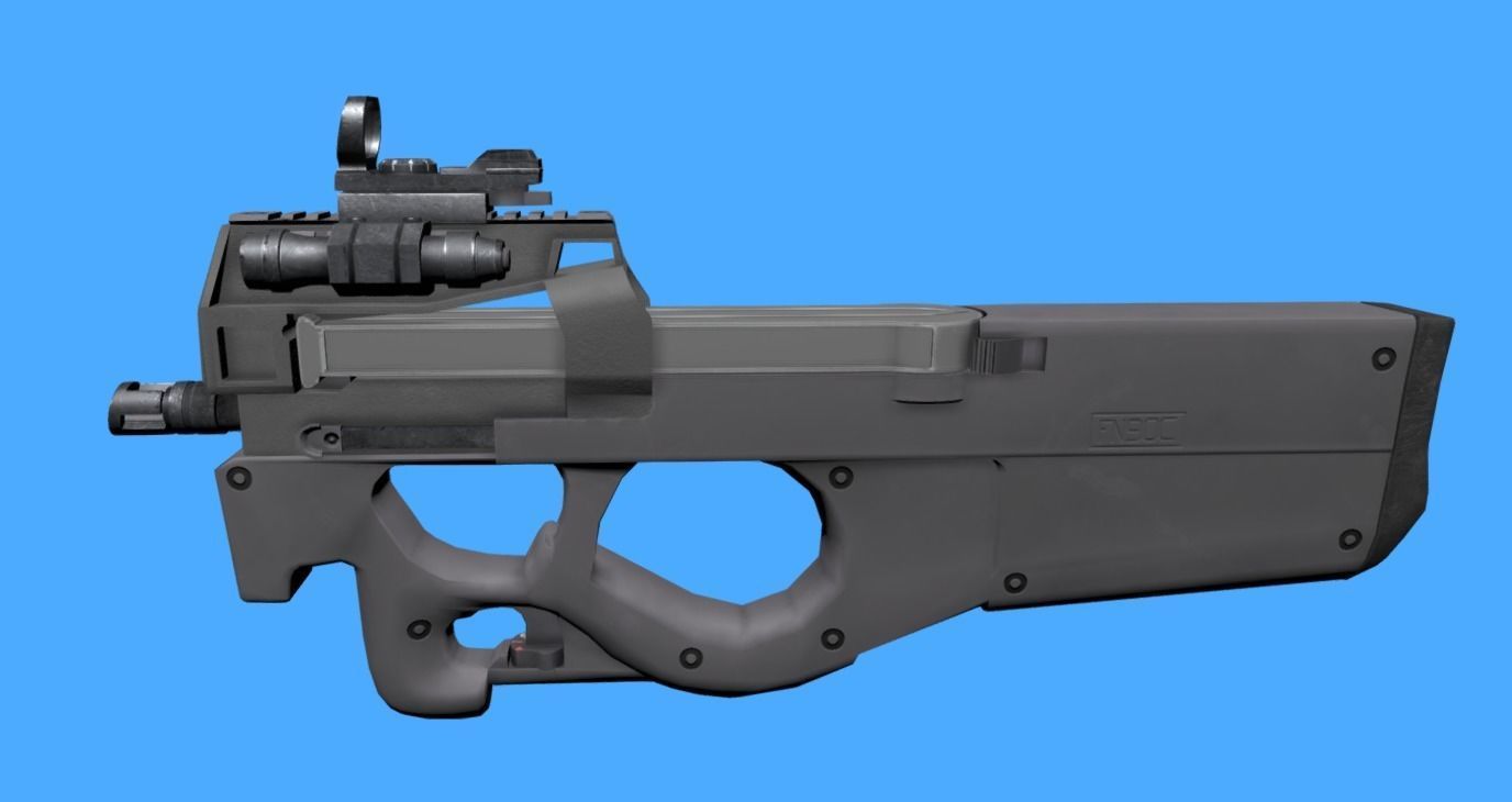 P90 MAG Controller For VR Low-poly 3D model_1
