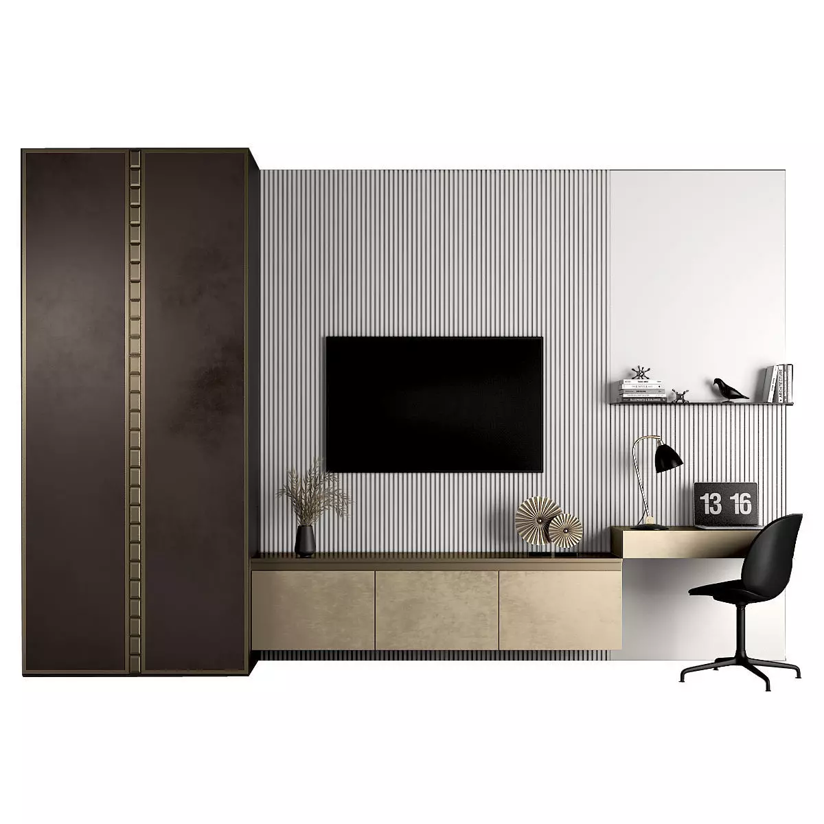 TV stand and workplace 80 3D model_0