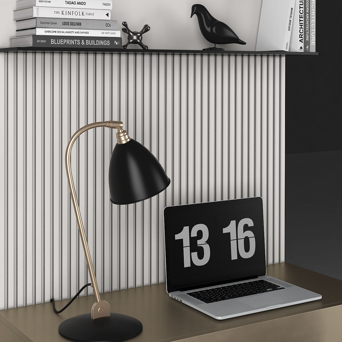 TV stand and workplace 80 3D model_3