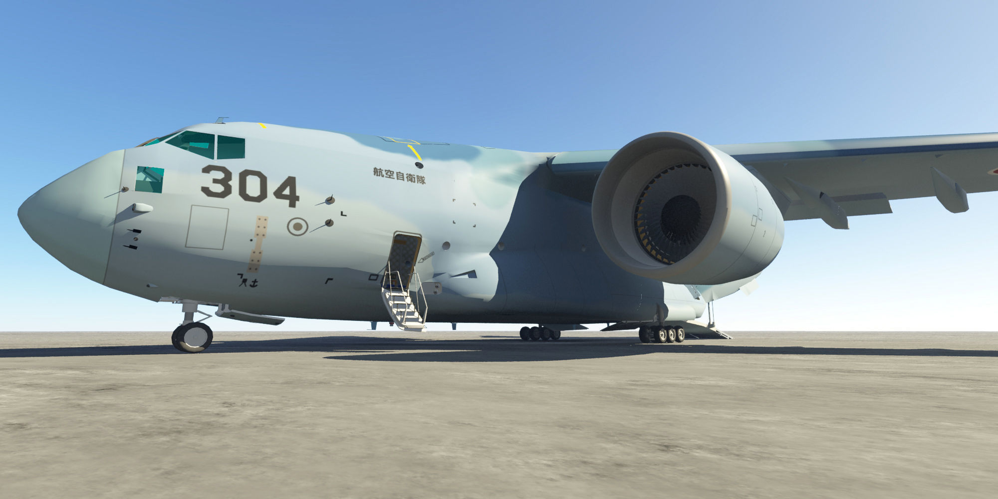 JASDF Kawasaki C-2 Cargo Plane  revised edition 3D model_4