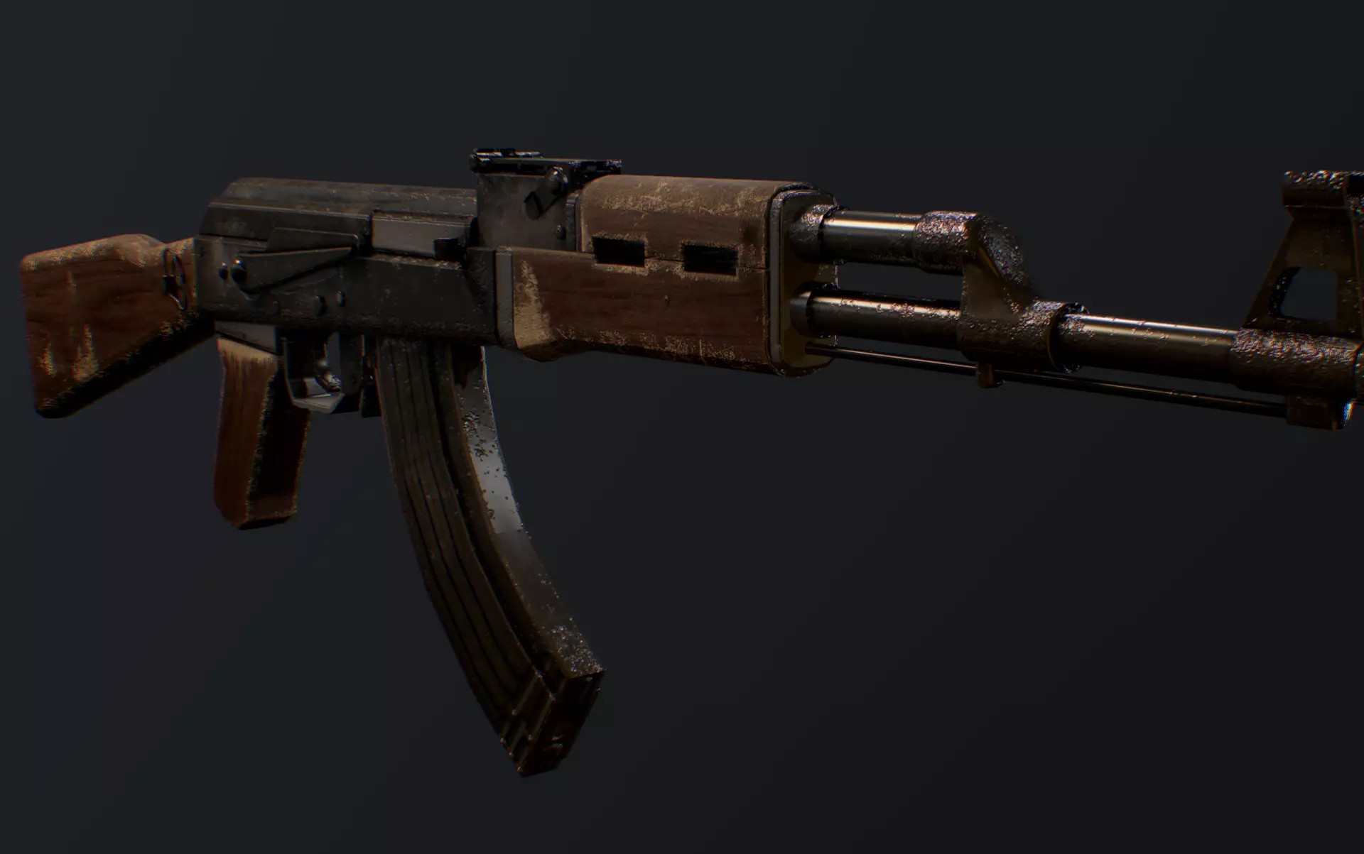 AK-47 ak - rifle Low-poly 3D model